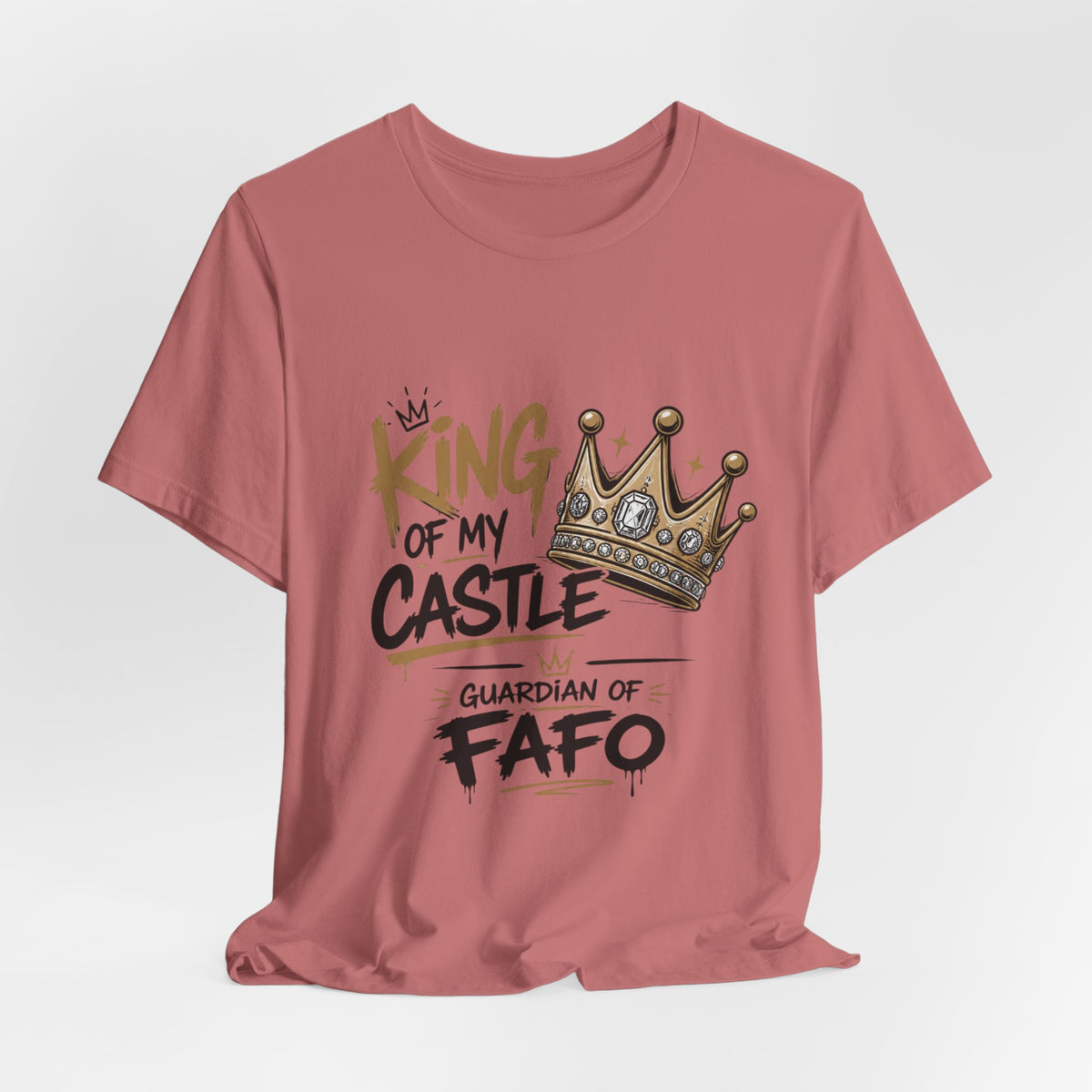 King of the Castle Tee – Retro Crown Graphic Short Sleeve Shirt