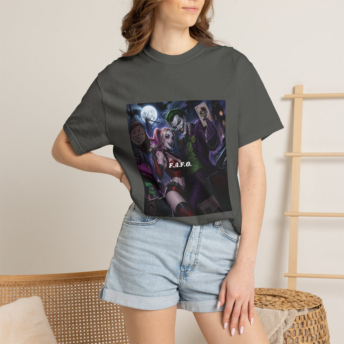 Graphic T-Shirt — The FAFO Society Joker & Harley Art Print
