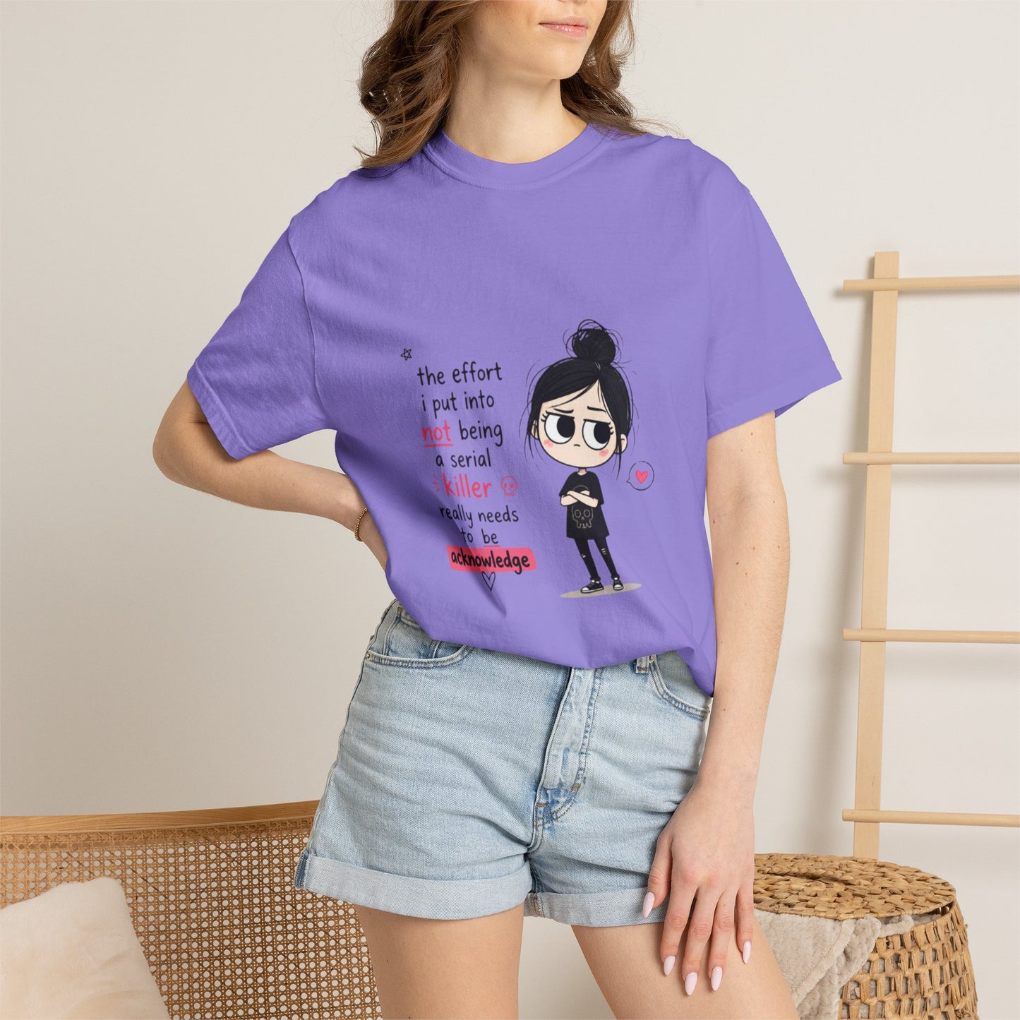 T-Shirt — Cute Dark Humor 'Not Being a Serial Killer' Graphic Tee (The FAFO Society Back)