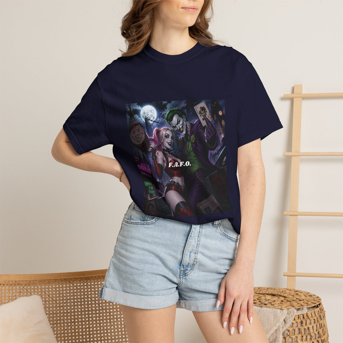 Graphic T-Shirt — The FAFO Society Joker & Harley Art Print