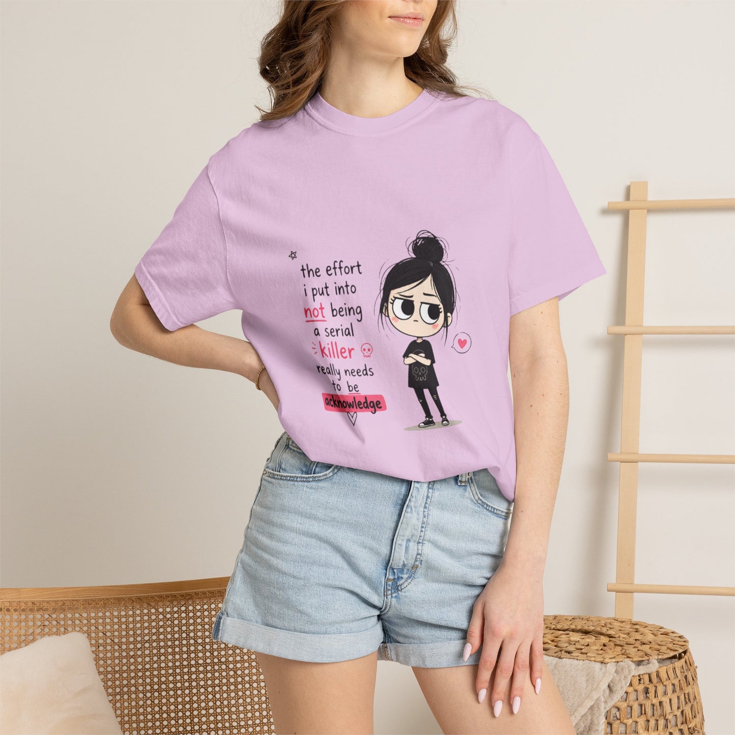 T-Shirt — Cute Dark Humor 'Not Being a Serial Killer' Graphic Tee (The FAFO Society Back)