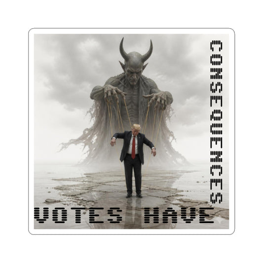 Kiss-Cut Sticker — ‘Consequences’ Political Dark Art (Votes Have)