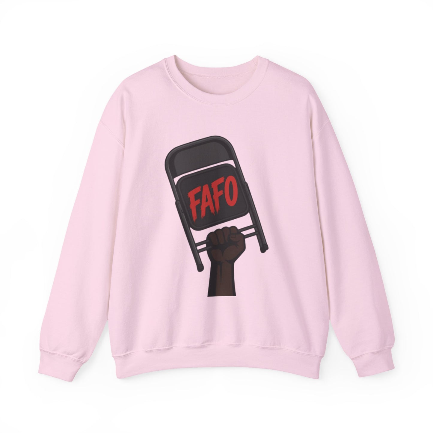 FAFO Society Crewneck Sweatshirt — Raised Fist Chair Graphic