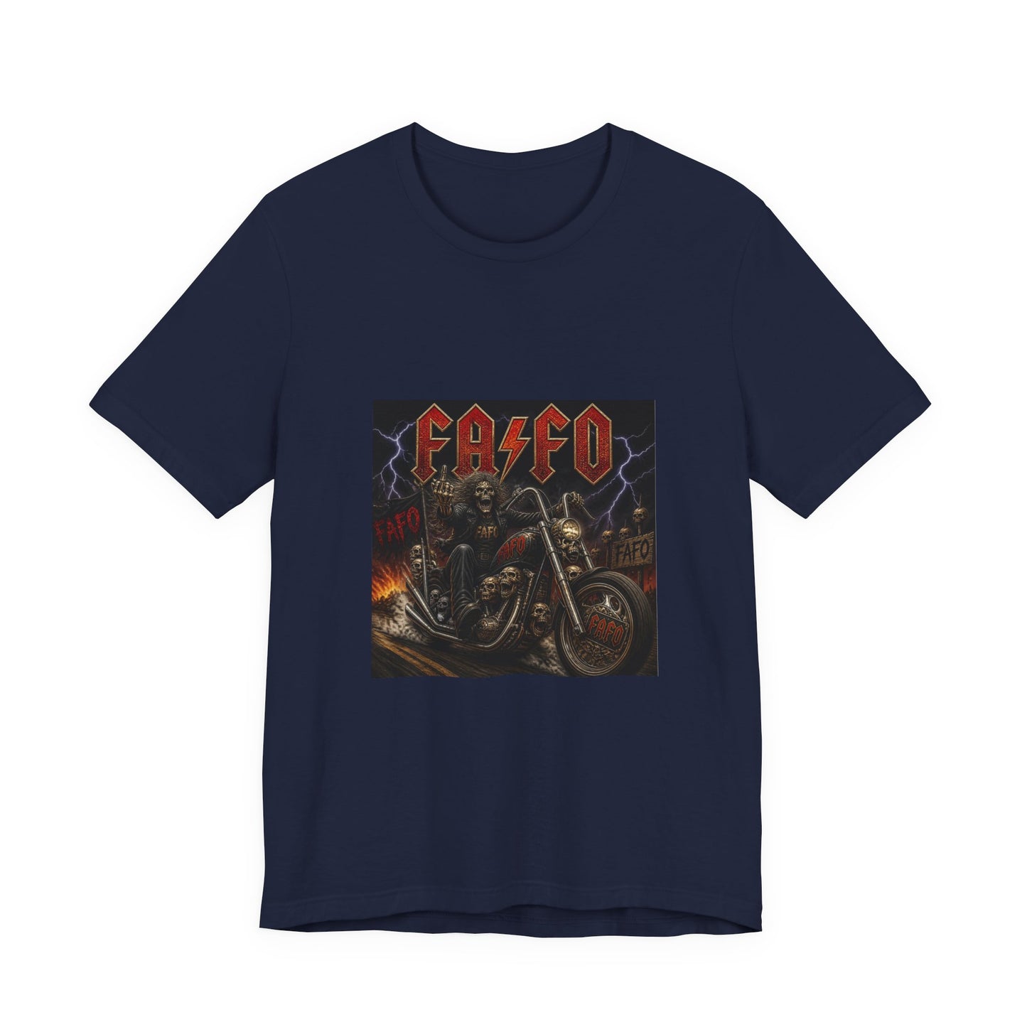 Motorcycle Skull Band Tee – 'CASEO' Heavy Metal Rider T‑Shirt