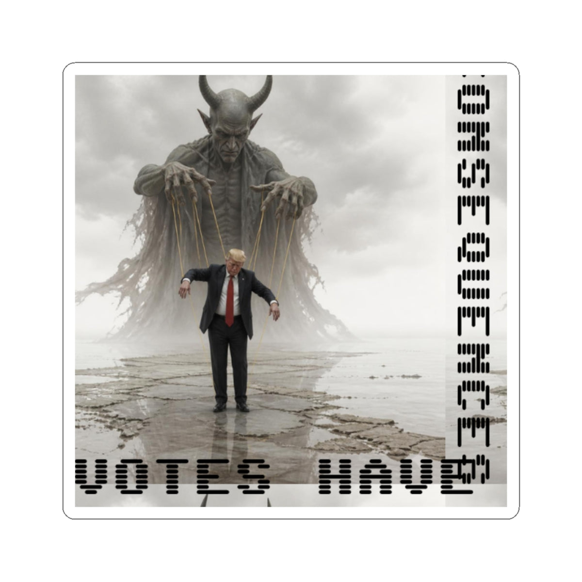 Kiss-Cut Sticker — ‘Consequences’ Political Dark Art (Votes Have)