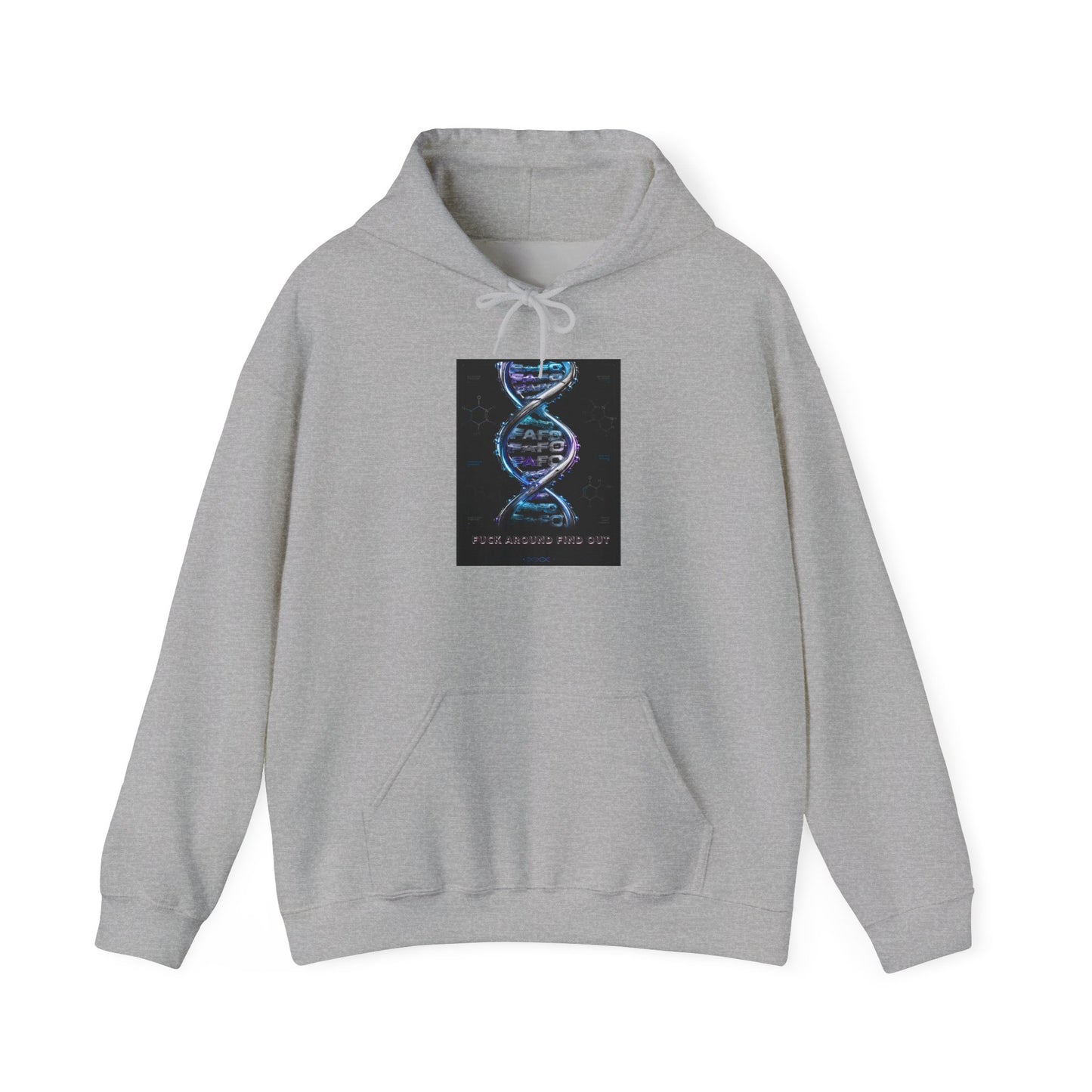 DNA Strand Graphic Hoodie — "Your Grandma Was an Ape" Science Humor Sweatshirt