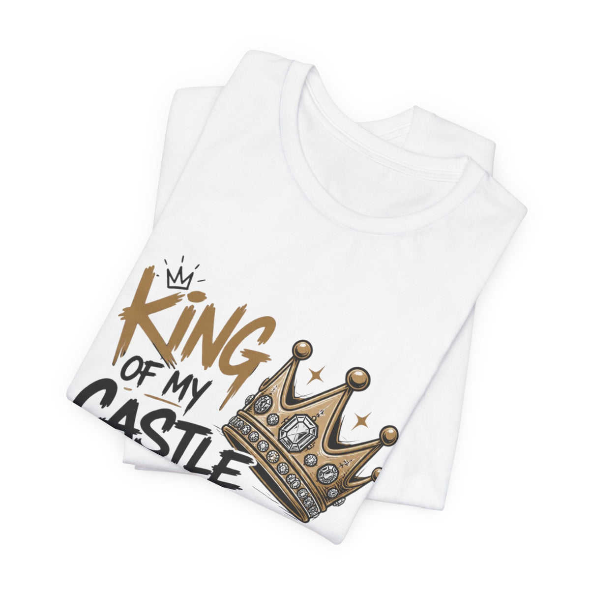 King of the Castle Tee – Retro Crown Graphic Short Sleeve Shirt