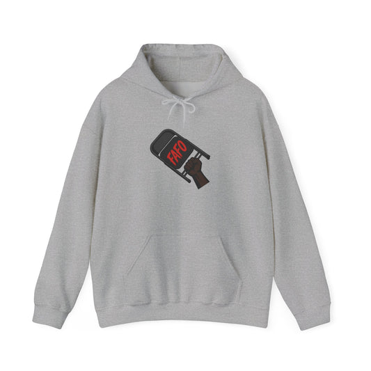 FAFO Protest Hoodie — Bold Graphic Hoodie with Raised Fist Sign