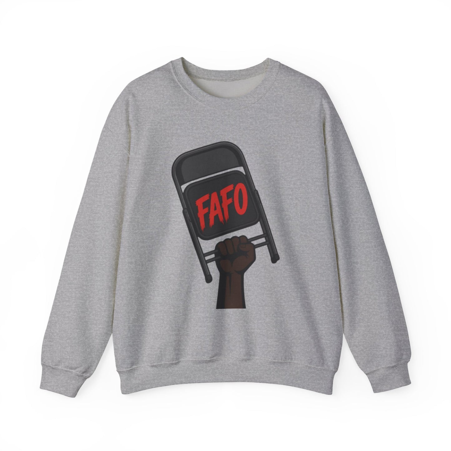 FAFO Raised Fist Chair Crewneck Sweatshirt — Bold Protest Graphic