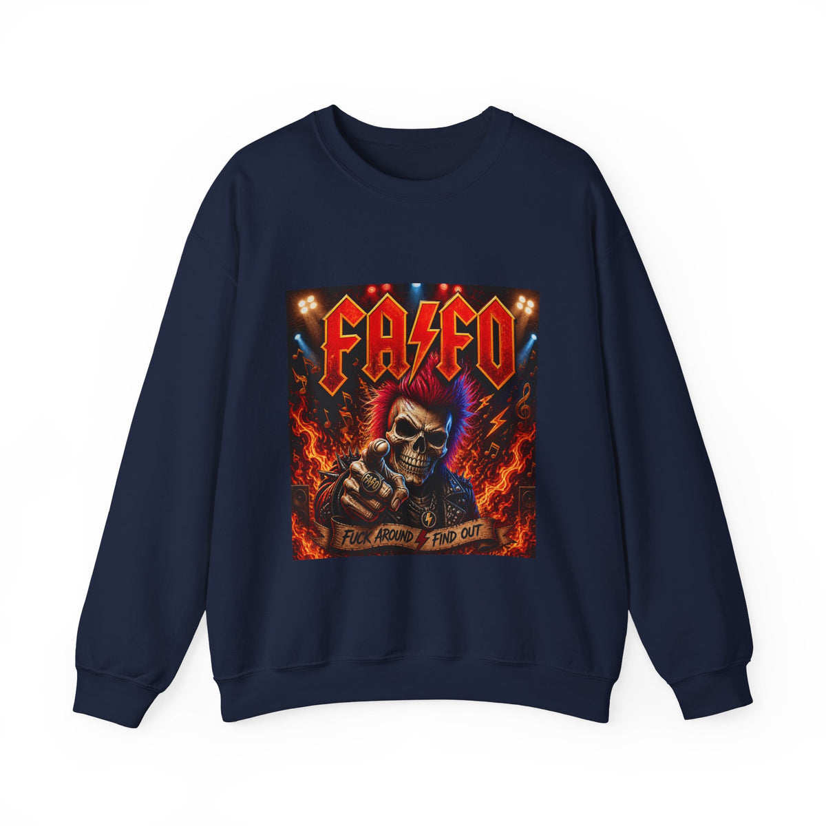 Crewneck Sweatshirt - 'Faded' Grunge Skull Design