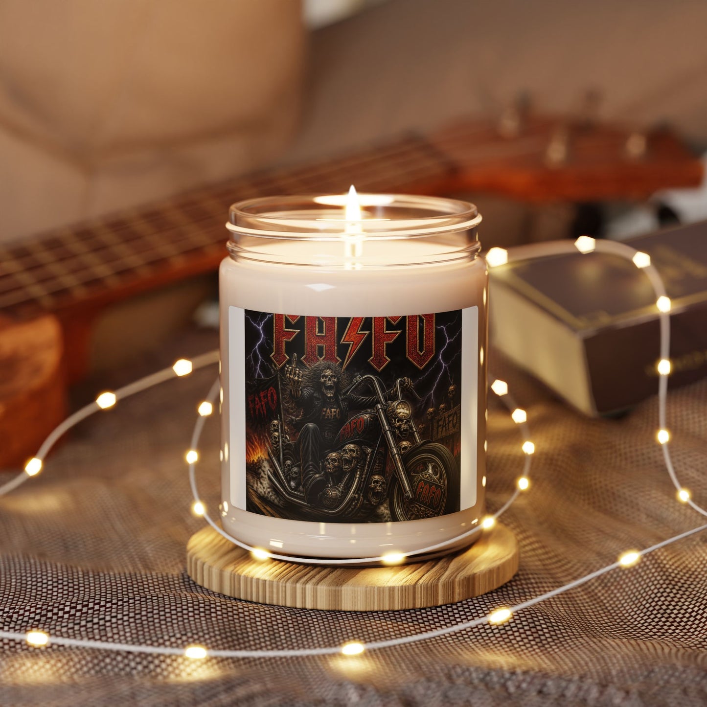 Heavy Metal Motorcycle Candle — Scented Soy 9oz (PHIFU Band Art)
