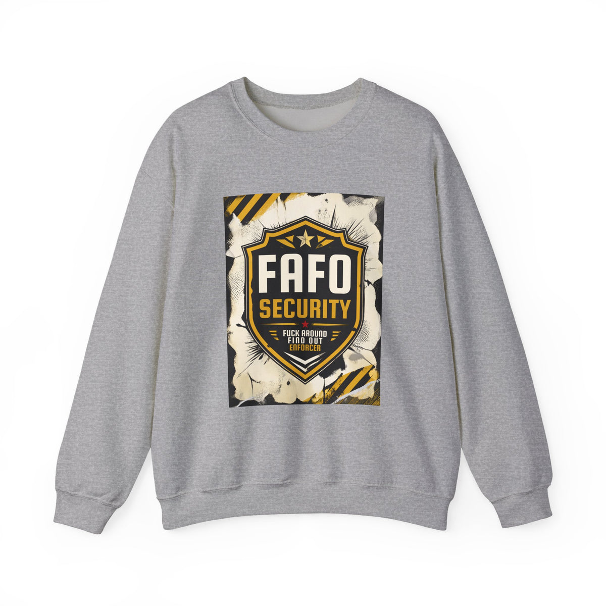 FAFO Security Crewneck Sweatshirt — Bold Shield Graphic Pullover