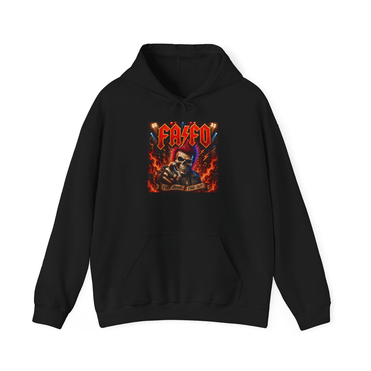 Skull Flames Hoodie — Retro Red Devil Graphic Pullover