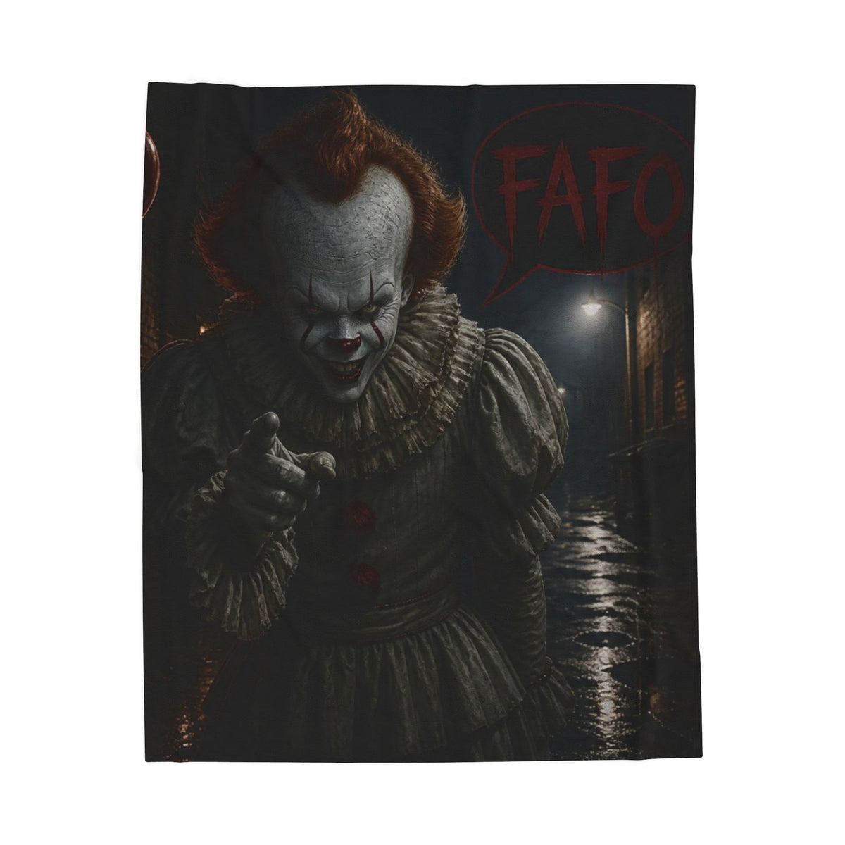 Horror Pennywise Velveteen Plush Blanket – Spooky Clown Throw for Halloween Fans