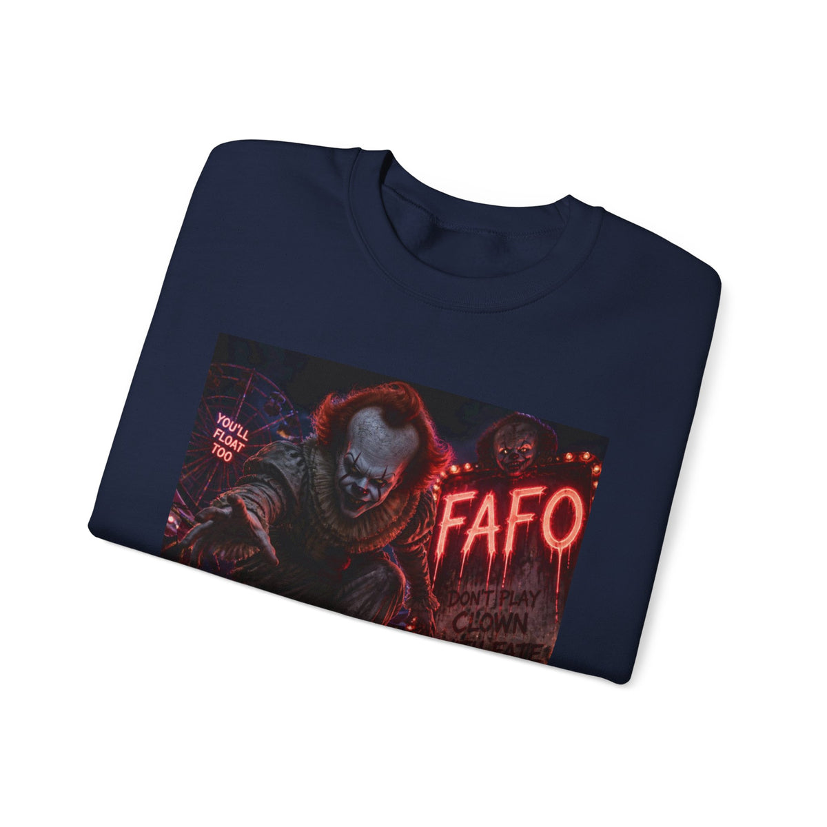 Horror Clown Crewneck Sweatshirt — 'The FAFO Society' Graphic