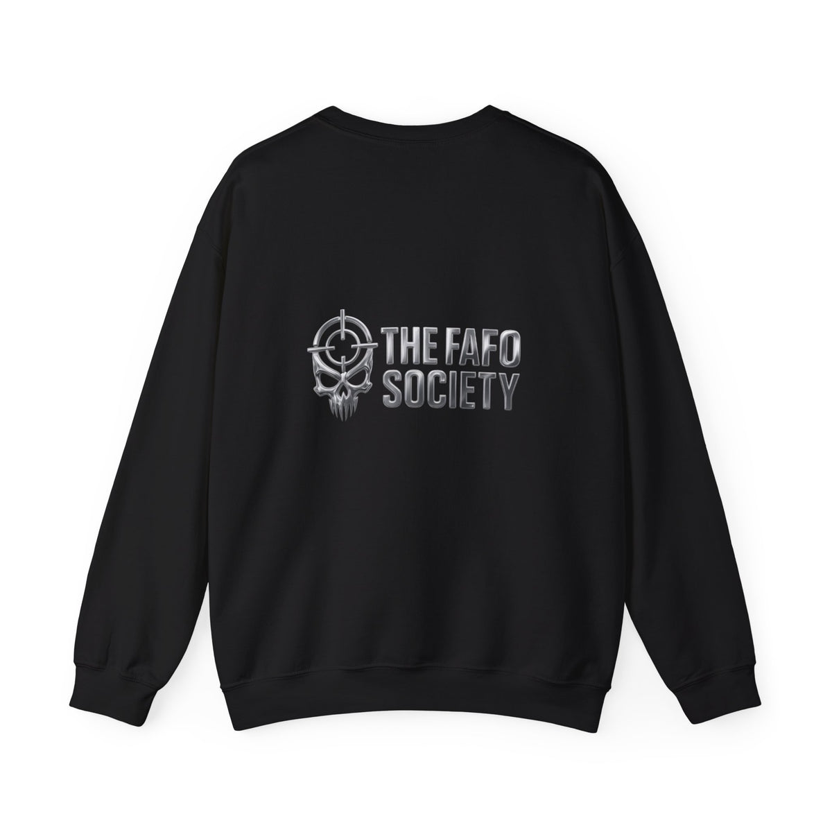 Bunny Soldier Crewneck Sweatshirt — Blue Cartoon Bunny with Rifle (The FAFO Society)