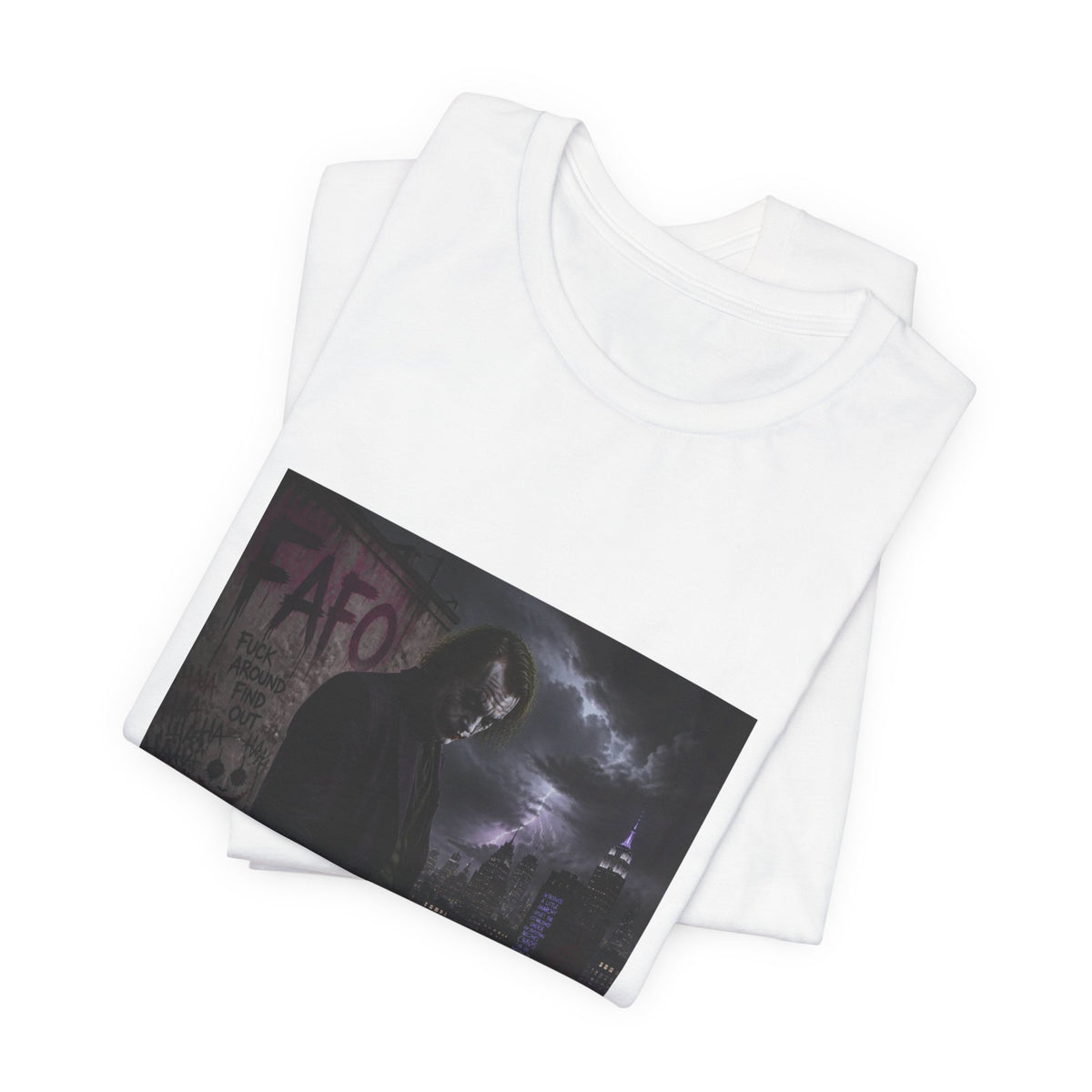 Dark Cityscape Graphic Tee — Moody Joker Night Design