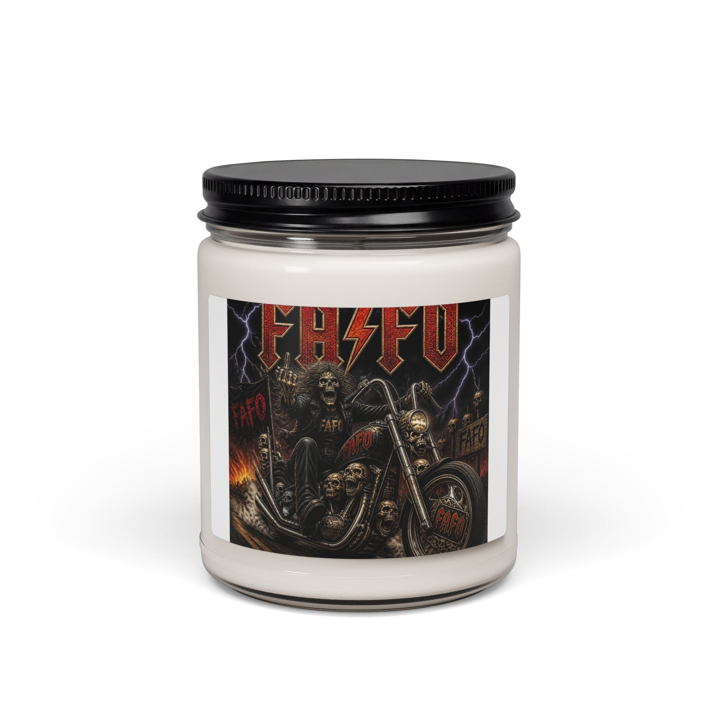 Heavy Metal Motorcycle Candle — Scented Soy 9oz (PHIFU Band Art)
