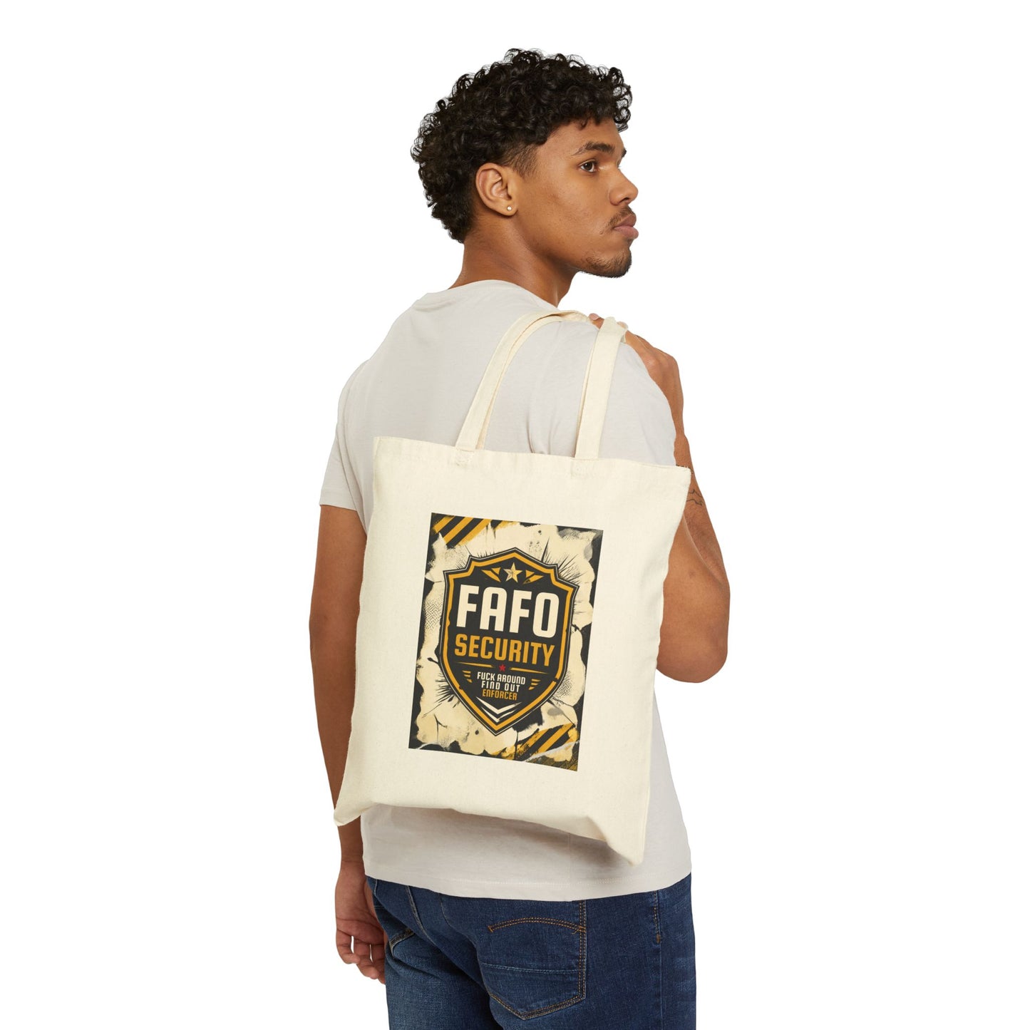 Tote Bag — FAFO Security Shield Canvas Grocery Tote