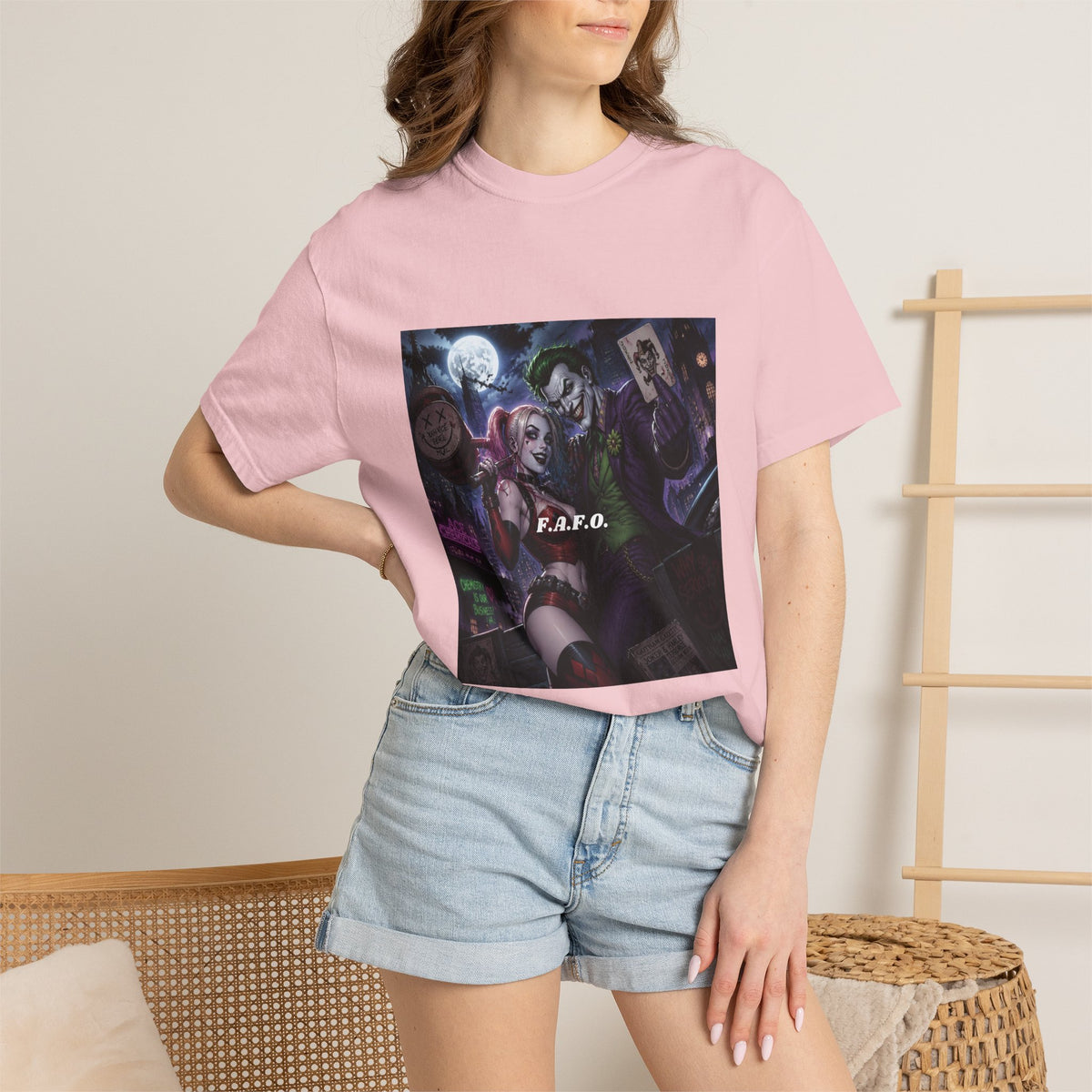 Graphic T-Shirt — The FAFO Society Joker & Harley Art Print