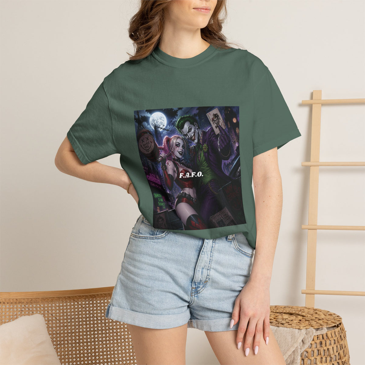 Graphic T-Shirt — The FAFO Society Joker & Harley Art Print