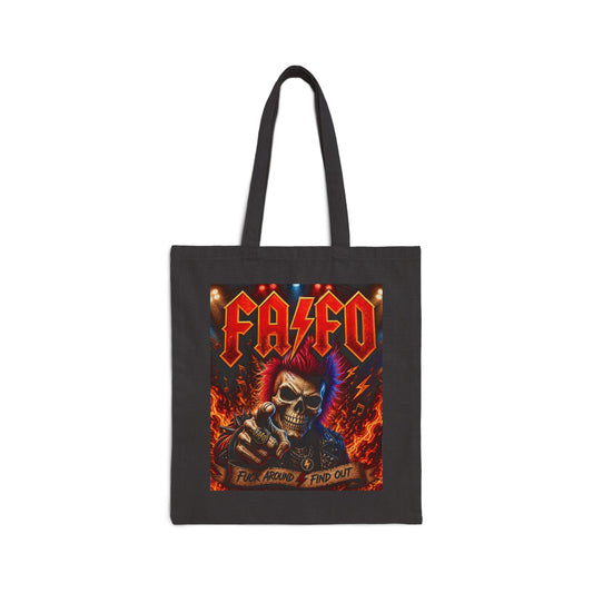 Demon Slayer Graphic Tote Bag - 'FATU' Heavy Metal Artwork Canvas Shopper