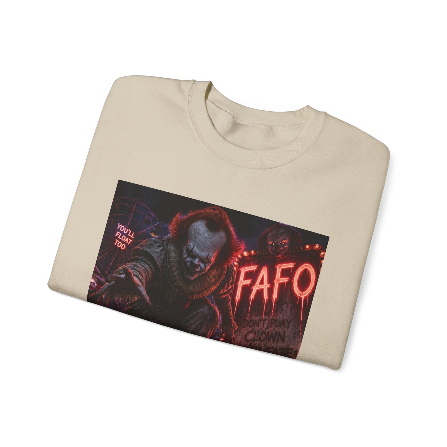 Horror Clown Crewneck Sweatshirt — 'The FAFO Society' Graphic