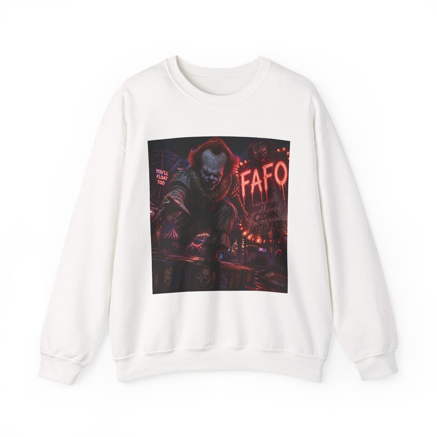 Horror Clown Crewneck Sweatshirt — 'The FAFO Society' Graphic