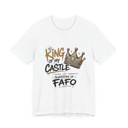 King of the Castle Tee – Retro Crown Graphic Short Sleeve Shirt