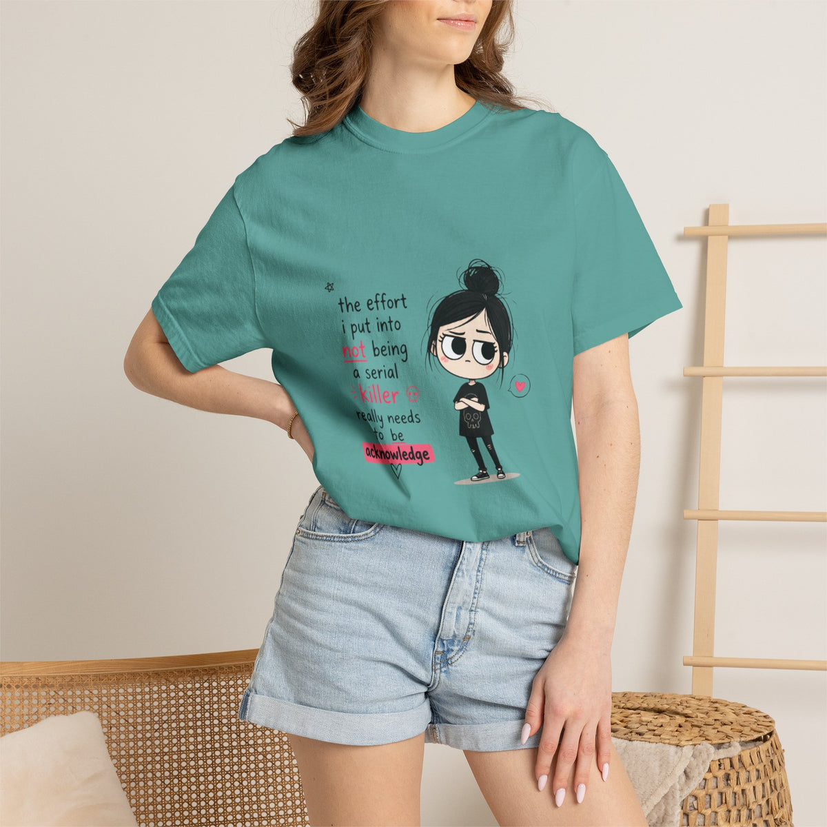 T-Shirt — Cute Dark Humor 'Not Being a Serial Killer' Graphic Tee (The FAFO Society Back)