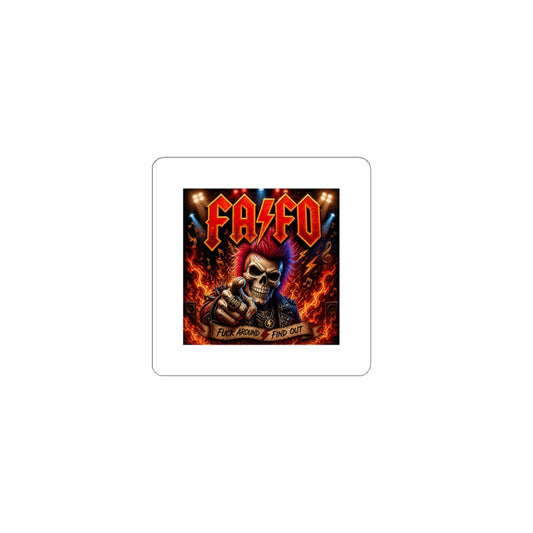 FAKFO Skull Fire Kiss-Cut Sticker — Heavy Metal Band Logo Sticker