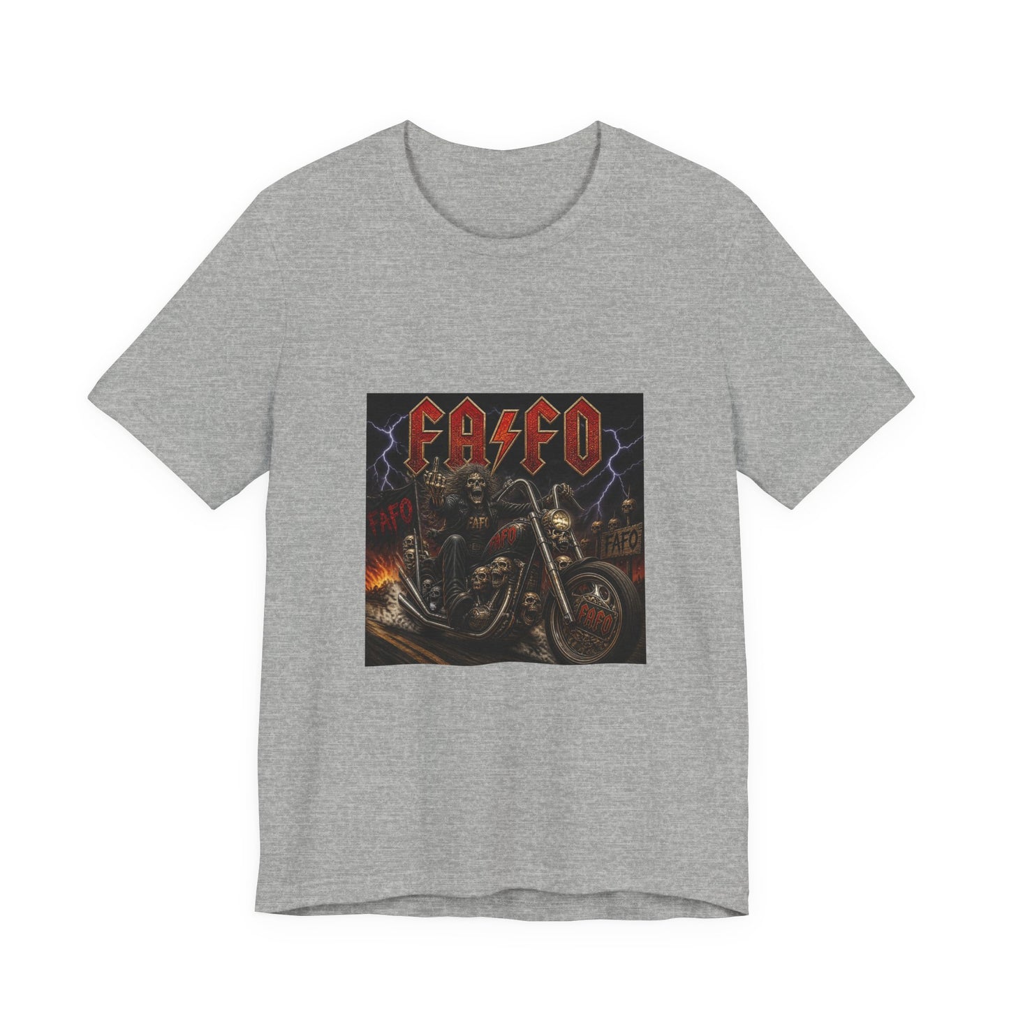 Motorcycle Skull Band Tee – 'CASEO' Heavy Metal Rider T‑Shirt