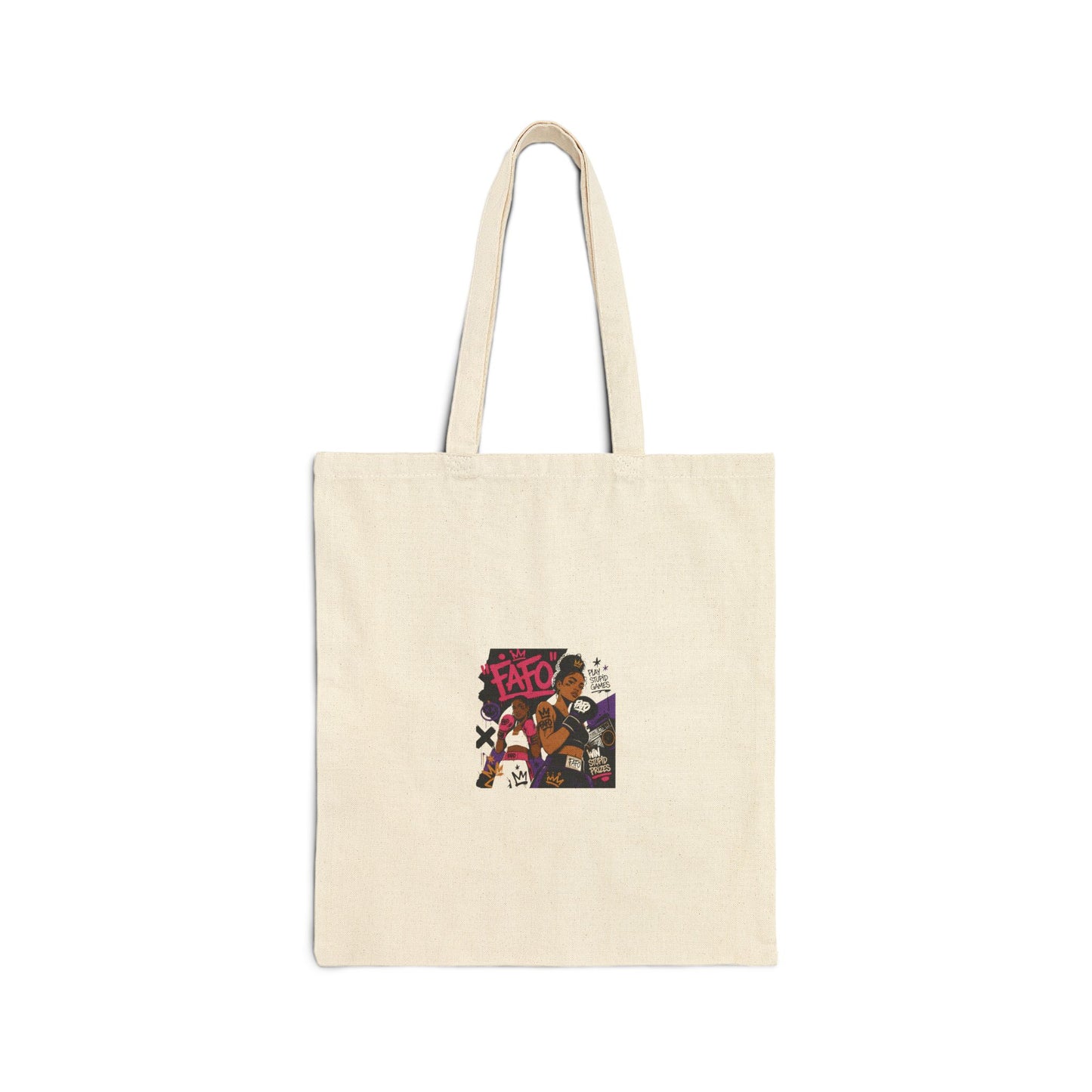 Canvas Tote Bag — Retro Anime Collage 'Taco' Graphic Eco Shopper