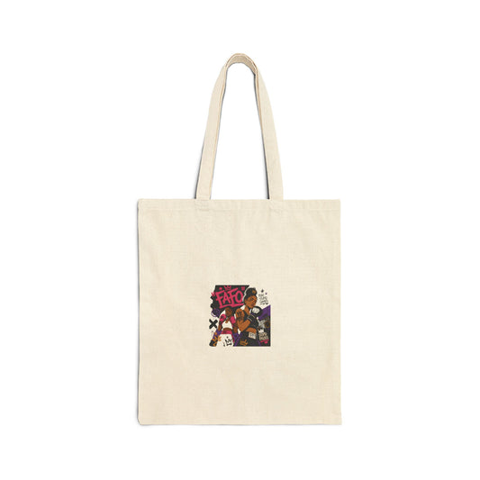 Canvas Tote Bag — Retro Anime Collage 'Taco' Graphic Eco Shopper