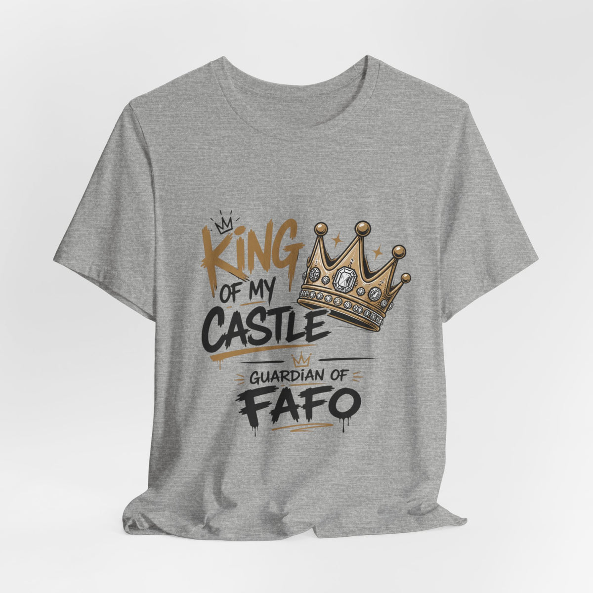 King of the Castle Tee – Retro Crown Graphic Short Sleeve Shirt